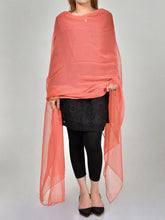 Load image into Gallery viewer, Chiffon Dupatta-Carrot Pink
