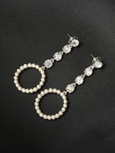 Load image into Gallery viewer, Hanging Pearl Hoops
