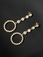 Load image into Gallery viewer, Hanging Pearl Hoops
